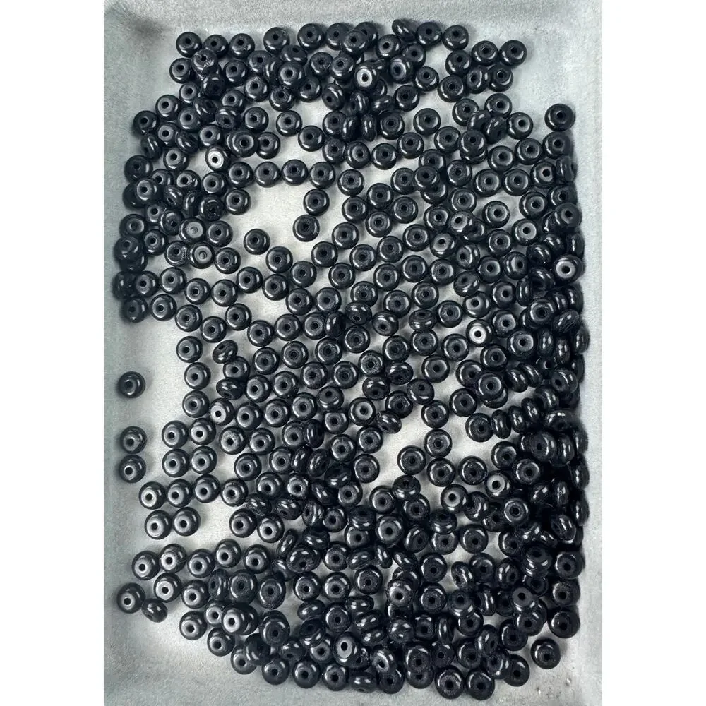 Assorted Black Acrylic and Glass Beads Variety of Shades Shapes and Sizes